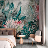 Abstract Floral Wallpaper Mural - Artistic Watercolor Botanical Design