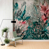Abstract Floral Wallpaper Mural - Artistic Watercolor Botanical Design