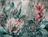 Abstract Floral Wallpaper Mural - Artistic Watercolor Botanical Design