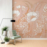 Vintage botaniczny fototapeta-projekt graficzny linii Wildflower