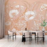 Vintage botaniczny fototapeta-projekt graficzny linii Wildflower