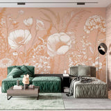 Vintage botaniczny fototapeta-projekt graficzny linii Wildflower