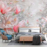 Tapeta Mural Kwiat Magnolii - Miękki pastelowy kwiatowy wzór