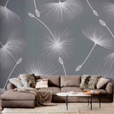 Modern Dandelion Wallpaper Mural - Minimalist Seed Pattern Design