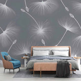 Modern Dandelion Wallpaper Mural - Minimalist Seed Pattern Design