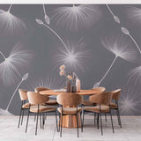 Modern Dandelion Wallpaper Mural - Minimalist Seed Pattern Design