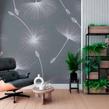 Modern Dandelion Wallpaper Mural - Minimalist Seed Pattern Design