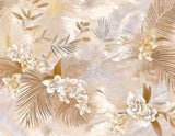 Tapeta mural z złotymi liśćmi palmowymi