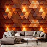 Tapeta 3D tekstura drewna z oświetleniem