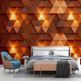 Tapeta 3D tekstura drewna z oświetleniem