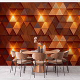 Tapeta 3D tekstura drewna z oświetleniem