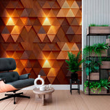 Tapeta 3D tekstura drewna z oświetleniem