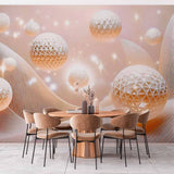 Luminujące 3D Kulki Tapeta Mural