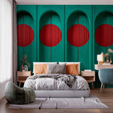 Tapeta z symetrycznymi okręgami