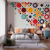 Kolorowy wzór gwiazd na tapetę