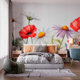 Tapeta z akwarelowymi dzikimi kwiatami