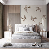 Swallows Wallpaper Birds in Flight Wall Mural Nature-Inspired Decor