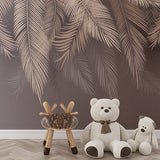 Feathers Brown Wallpaper Abstract Tropical Renters Friendly Wall Mural