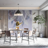 Fototapeta z motywem lawendy i liści palmowych Tropikalna tapeta botaniczna