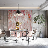 Tapeta z jasnym tropikalnym liściem palmowym i czerwonym akcentem