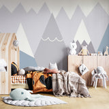 Fototapety dla dzieci Szaroniebieskie Góry Skandynawskie Sylwetka Prosta tapeta dla dzieci