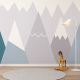 Fototapety dla dzieci Szaroniebieskie Góry Skandynawskie Sylwetka Prosta tapeta dla dzieci