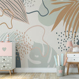 Abstrakcyjna tropikalna fototapeta Tapeta botaniczna z liśćmi palmowymi