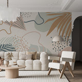 Abstrakcyjna tropikalna fototapeta Tapeta botaniczna z liśćmi palmowymi