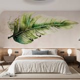 Watercolor Green Leaf Wall Mural Nature-Inspired Botanical Wallpaper