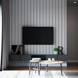 Modern Minimalist Grey Vertical Stripe Wall Mural Wallpaper - Sleek and Simple Design