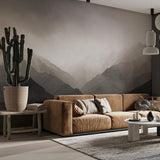 Misty Mountain Range Wallpaper Nature Wall Mural Decor Serene Landscape