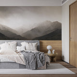 Misty Mountain Range Wallpaper Nature Wall Mural Decor Serene Landscape