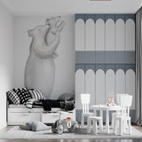 Polar Bear Family Wallpaper Nursery Decor Wall Mural for Kids Room