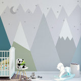 Kids Wall Murals Scandinavian Mountains Geometric Wallpaper for Kids