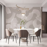 Overlapping Brushstroke Wallpaper Contemporary Abstract Wall Covering Neutral Tones Design