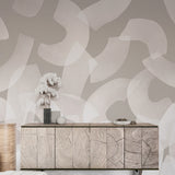 Overlapping Brushstroke Wallpaper Contemporary Abstract Wall Covering Neutral Tones Design