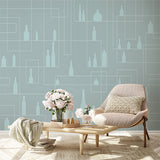 Minimalistyczne geometryczne tapety z butelkami