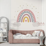 Naklejka dla dzieci Duża tęczowa bajkowa tapeta dla dziewczynek