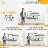 Naklejki ścienne z żywymi pociągami do pokoi dziecięcych - naklejki z transportem dla dzieci