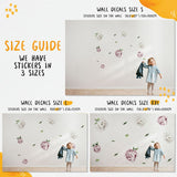 Naklejki ścienne z kwiatami piwonii do pokoju dziecięcego dla dziewczynek