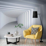 Futurystyczna biała tapeta z łukiem