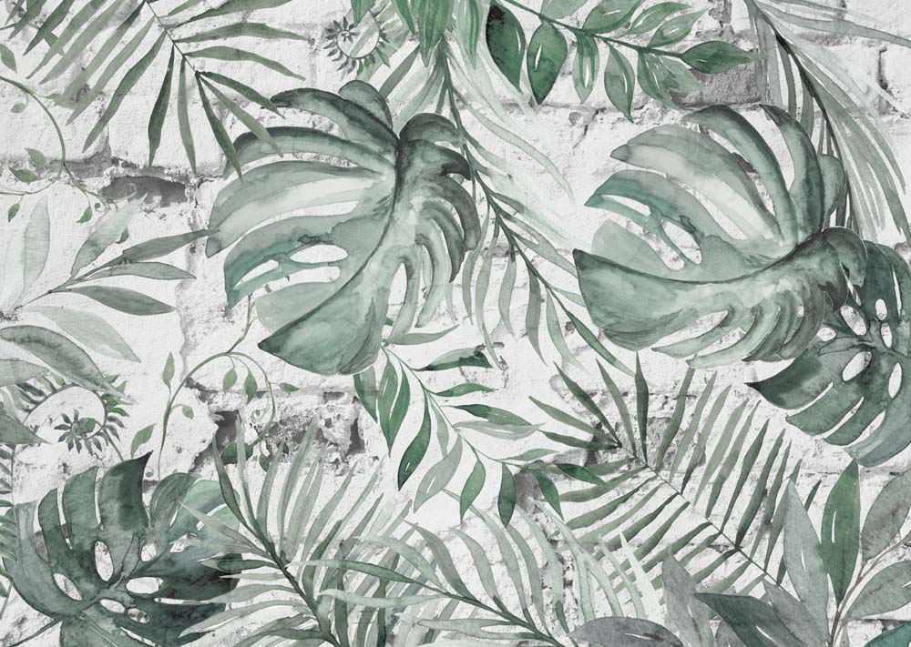 Tropical Wall Mural Monstera Wallpapers Exotic Palm Leaf Decor