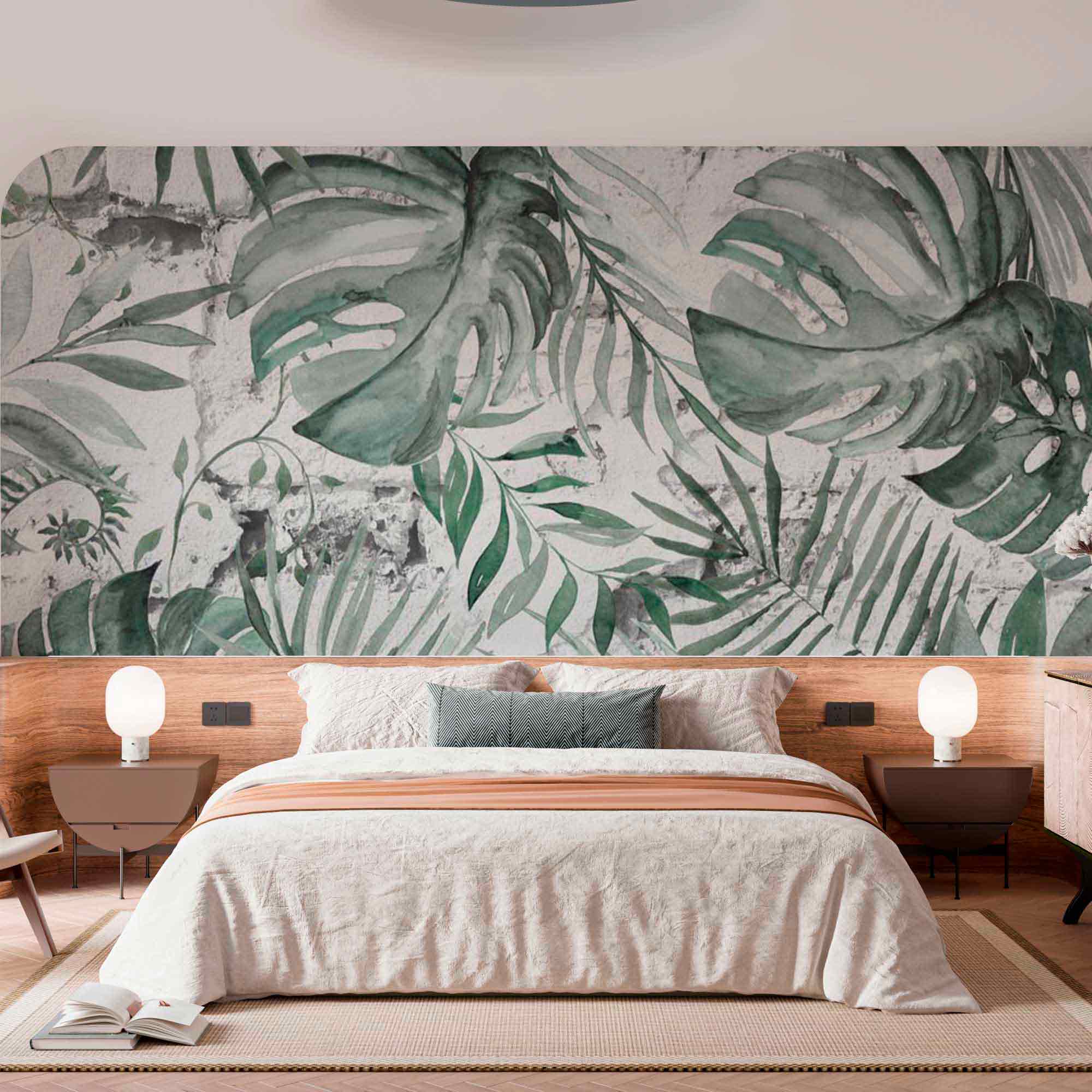 Tropical Wall Mural Monstera Wallpapers Exotic Palm Leaf Decor