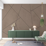 Warm Taupe Geometric Triangle Wallpaper