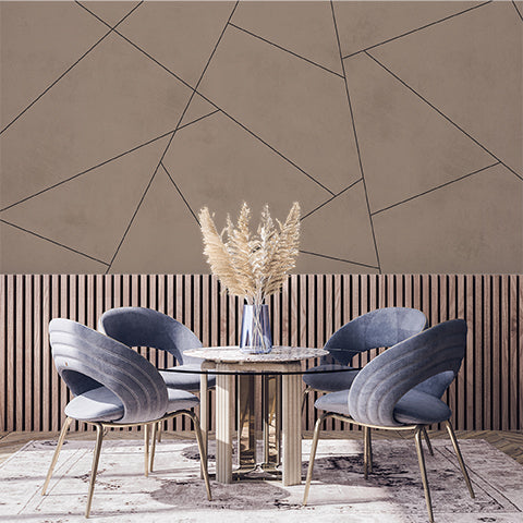 Warm Taupe Geometric Triangle Wallpaper