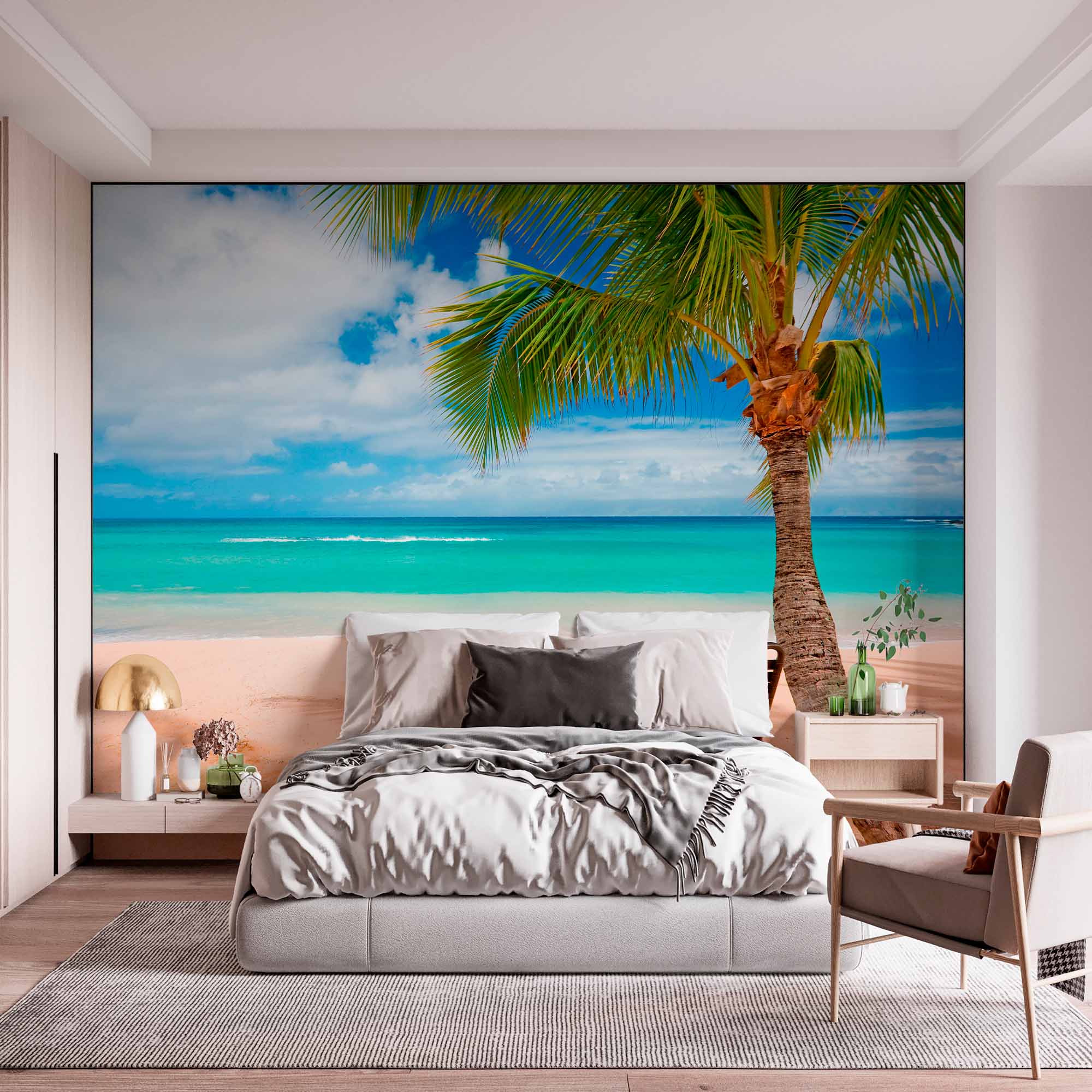 Stunning Tropical Beach Wall Mural Wallpaper