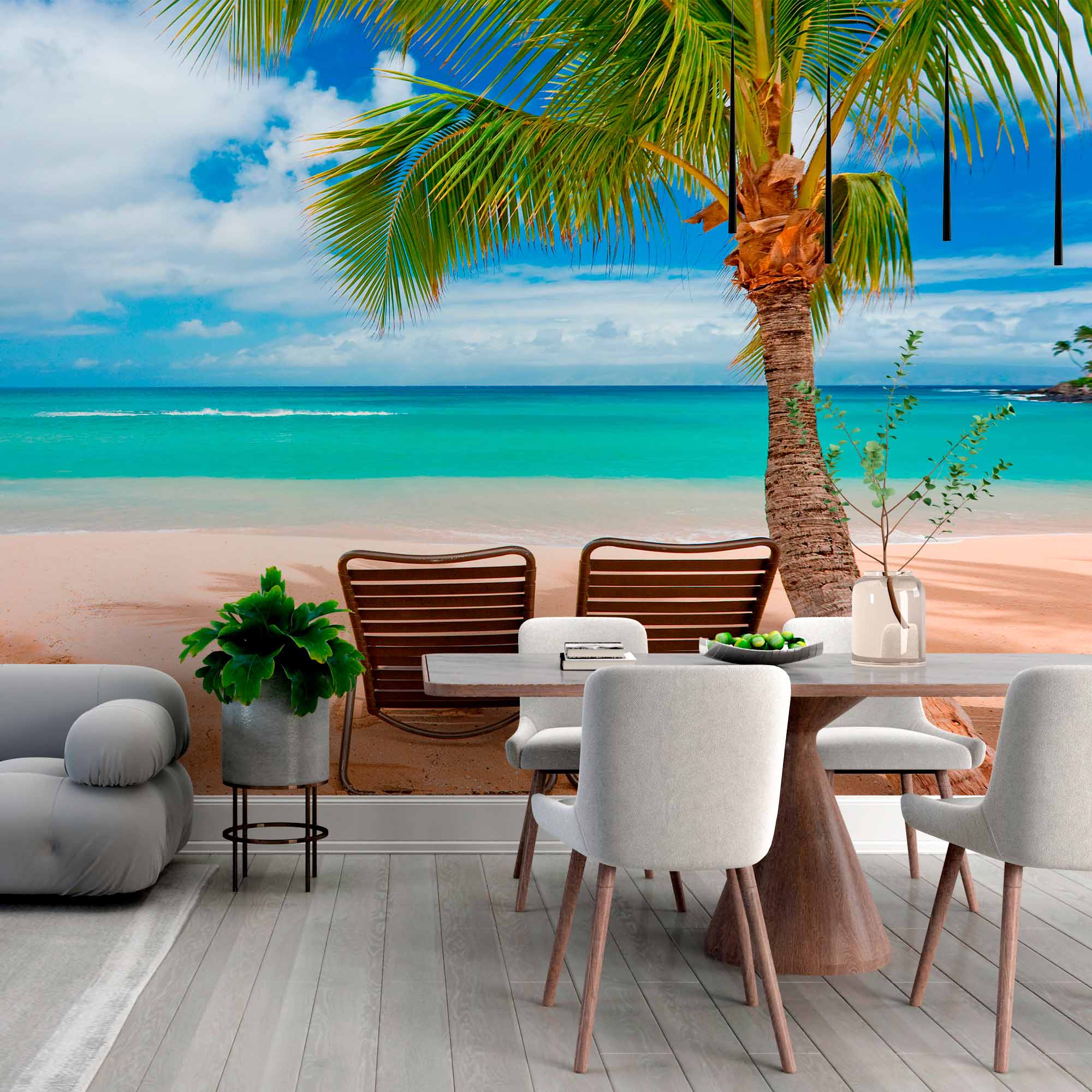 Stunning Tropical Beach Wall Mural Wallpaper