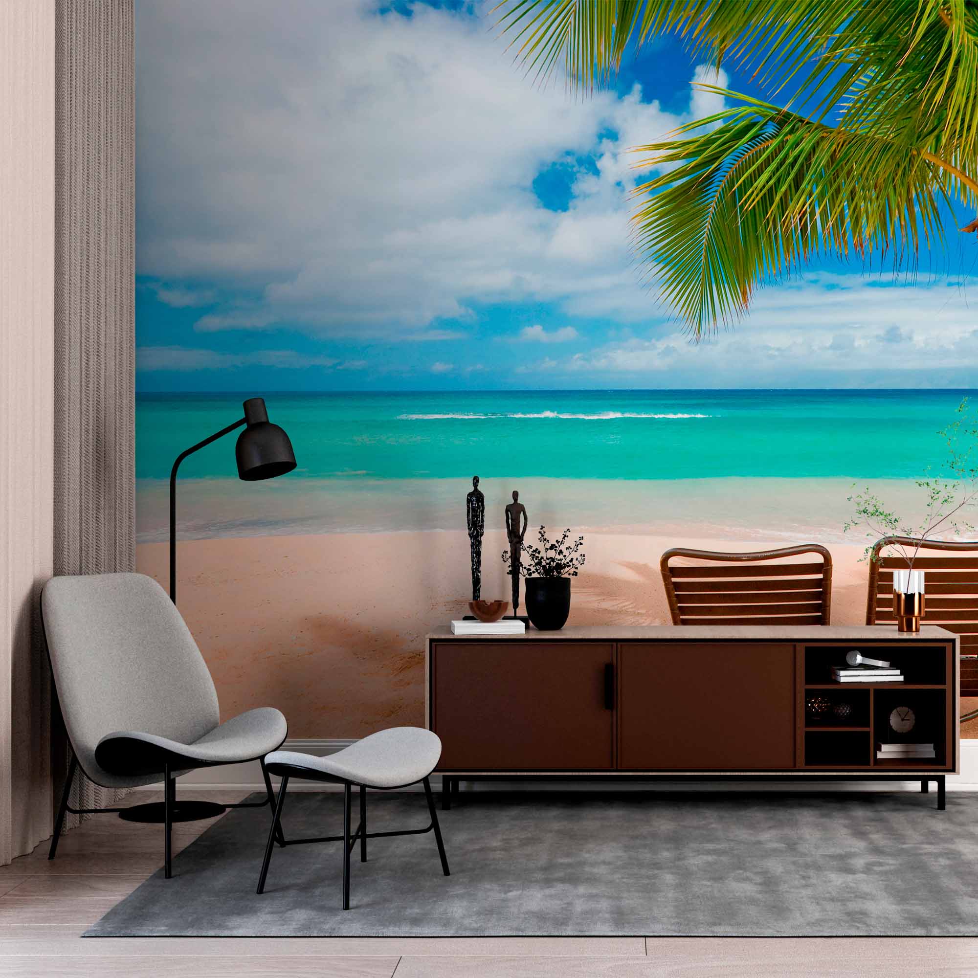 Stunning Tropical Beach Wall Mural Wallpaper