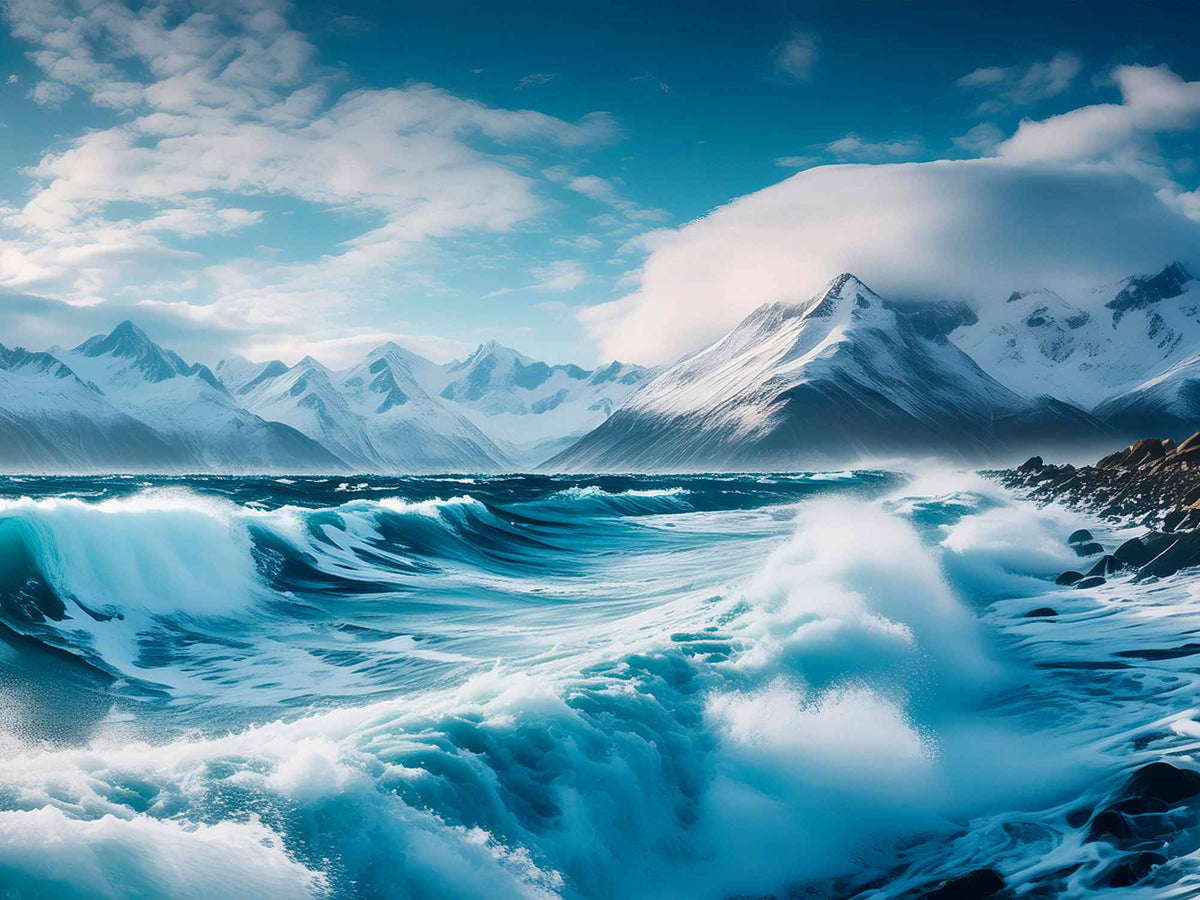 Custom Icy Ocean Serenity Wallpaper