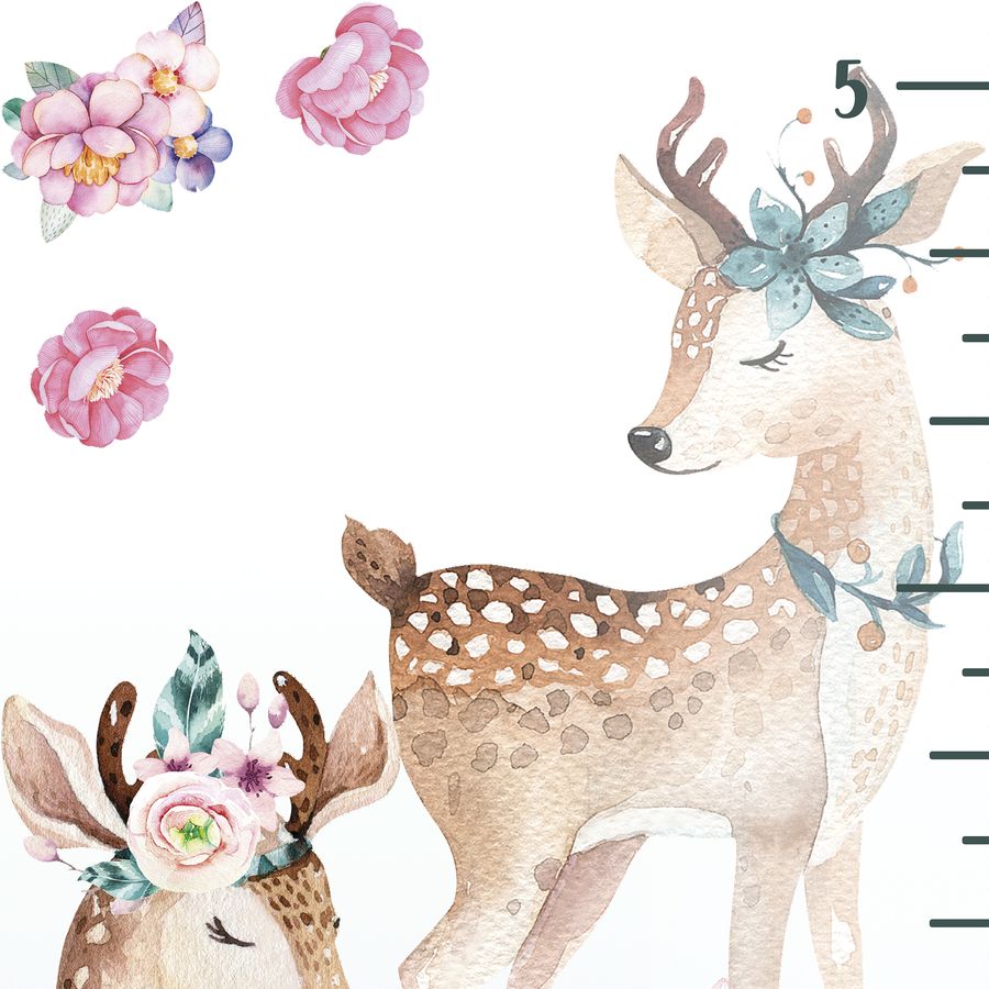 Kids' Growth Chart Peel and Stick Wood Animals - Nursery Wall Décor for Girls